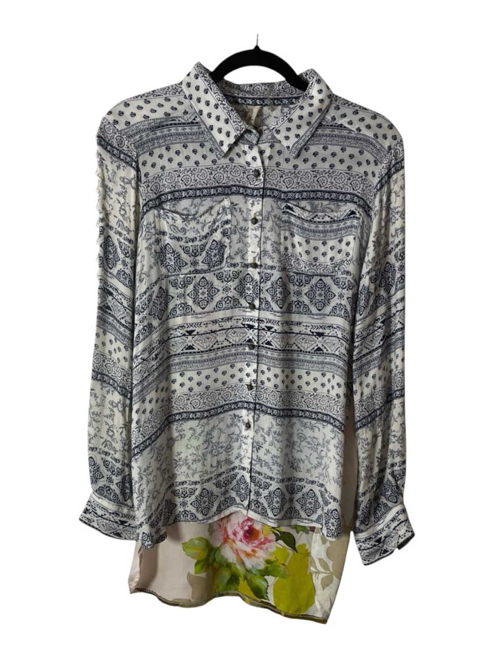 Aratta Silent Journey Multi-Color Floral Blouse Sz S